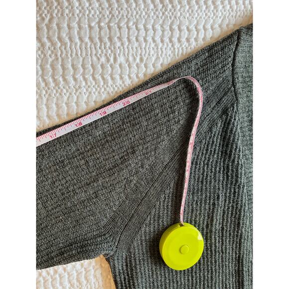 Eileen Fisher Cardigan M Gray Linen Blend Waffle Open Front Pockets Quiet Luxury - Picture 10 of 11
